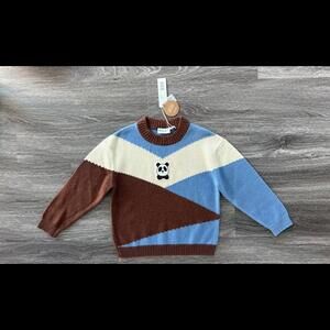 Mini Rodini Panda  Sweater ORGANIC Wool  Kids 128-134 7-8 y NEW WITH TAGS!!